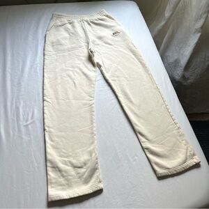 FIORUCCI cream ivory knit fleece patch elastic waist straight leg sweat pants